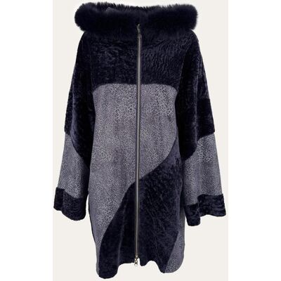 Hollert Edle Wendbare Lammfelljacke im Oversize-Look mit Kapuze Größe: L female Hollert Edle Wendbare Lammfelljacke im Oversize-Look mit Kapuze Größe: L female