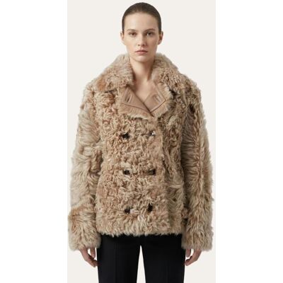Hollert Curly-Lammfell-Wendejacke in Cappuccino - zwei Looks, ein Stil Größe: L female Hollert Curly-Lammfell-Wendejacke in Cappuccino - zwei Looks, ein Stil Größe: L female