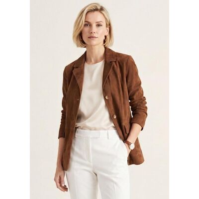 Hollert Lederjacke im Sakko Design Cognac Größe: XXL female Hollert Lederjacke im Sakko Design Cognac Größe: XXL female