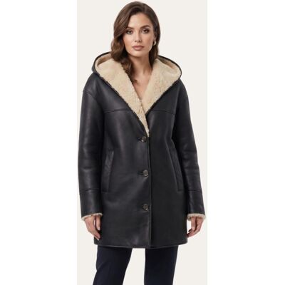 Hollert Shearling Oversize-Jacke mit Kapuze Größe: M female Hollert Shearling Oversize-Jacke mit Kapuze Größe: M female
