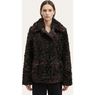 Hollert Curly-Lammfell-Wendejacke in Dunkelbraun - zwei Looks, ein Stil Größe: M female Hollert Curly-Lammfell-Wendejacke in Dunkelbraun - zwei Looks, ein Stil Größe: M female