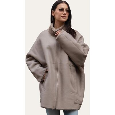 Hollert Lammfelljacke Laure Beige Oversize Größe: S female Hollert Lammfelljacke Laure Beige Oversize Größe: S female