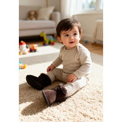Hollert Baby Lammfellschuhe MIT KLETTVERSCHLUSS Dunkelbraun – Weich, warm & rutschfest Schuhgröße: EUR 18-19 Hollert Baby Lammfellschuhe MIT KLETTVERSCHLUSS Dunkelbraun – Weich, warm & rutschfest Schuhgröße: EUR 18-19
