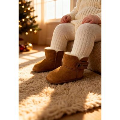 Hollert Baby Lammfellschuhe MIT KLETTVERSCHLUSS Cognac/Weiß - Weich, warm & rutschfest Schuhgröße: EUR 16-17 Hollert Baby Lammfellschuhe MIT KLETTVERSCHLUSS Cognac/Weiß - Weich, warm & rutschfest Schuhgröße: EUR 16-17