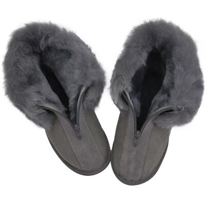 Hollert Lammfell Hausschuhe - ALASKA GRAU Schuhgröße: EUR 38 female Hollert Lammfell Hausschuhe - ALASKA GRAU Schuhgröße: EUR 38 female