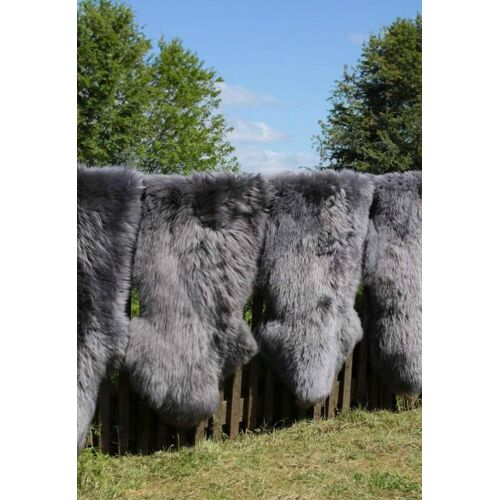 Hollert Lammfell Schwarz und Grau Töne Farbe: Taube Größe: 120-130