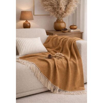 Hollert Wolldecke Marie aus feinster Merinowolle 140x200 Cammello Hollert Wolldecke Marie aus feinster Merinowolle 140x200 Cammello