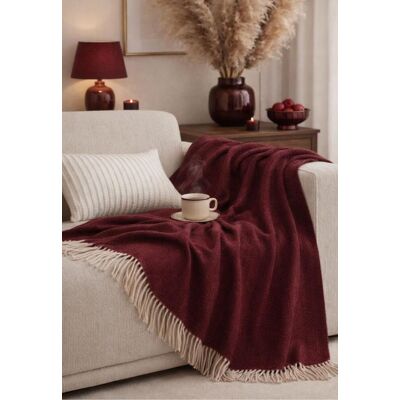 Hollert Wolldecke Marie aus feinster Merinowolle 140x200 Bordeaux Hollert Wolldecke Marie aus feinster Merinowolle 140x200 Bordeaux