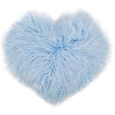 Hollert Lammfellkissen Tibet Herz Blau Hollert Lammfellkissen Tibet Herz Blau