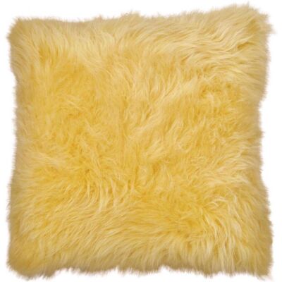 Hollert Lammfellkissen Merino Gelb mit Inlett Hollert Lammfellkissen Merino Gelb mit Inlett