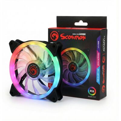 Marvo FN-14 RGB Gehäuseluefter 120 mm LED 12V 1100 RPM PC Fan 30,81 CFM Marvo FN-14 RGB Gehäuseluefter 120 mm LED 12V 1100 RPM PC Fan 30,81 CFM