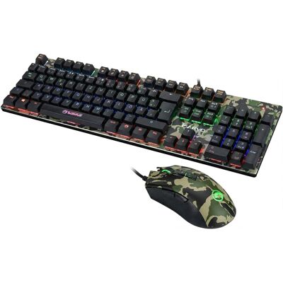 Marvo Scorpion KM435DE Camouflage mechanische Tastatur Kailh Red + Maus RGB USB Marvo Scorpion KM435DE Camouflage mechanische Tastatur Kailh Red + Maus RGB USB