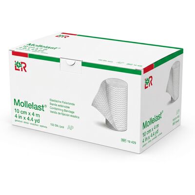 L&R 19239 Mollelast Fixierbinde 10 cm x 4 m elastisch weiß 100 Stück L&R 19239 Mollelast Fixierbinde 10 cm x 4 m elastisch weiß 100 Stück