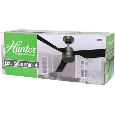 Hunter 50638 Cabo Frio Deckenventilator 132 cm Silber Schwarz Matt Wandschalter Hunter 50638 Cabo Frio Deckenventilator 132 cm Silber Schwarz Matt Wandschalter