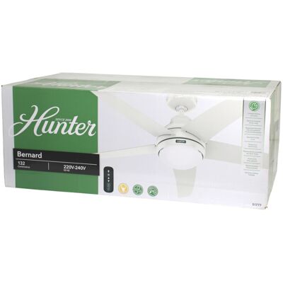 Hunter 51777 Bernard Deckenventilator Beleuchtung Fernbedienung 132 cm Weiß Hunter 51777 Bernard Deckenventilator Beleuchtung Fernbedienung 132 cm Weiß