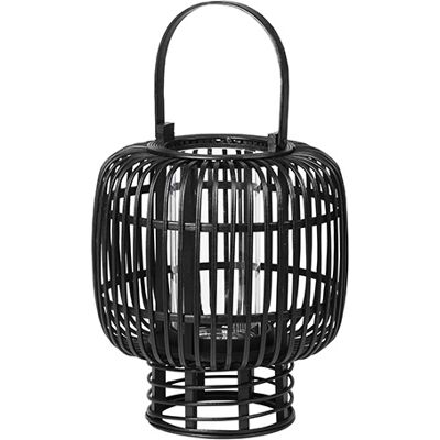 Broste Copenhagen Goran Laterne Bambus / Glas schwarz- Ø27,5XH33CM Broste Copenhagen Goran Laterne Bambus / Glas schwarz- Ø27,5XH33CM