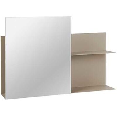 Broste Copenhagen Svante Wandregal mit Spiegel - beige Broste Copenhagen Svante Wandregal mit Spiegel - beige