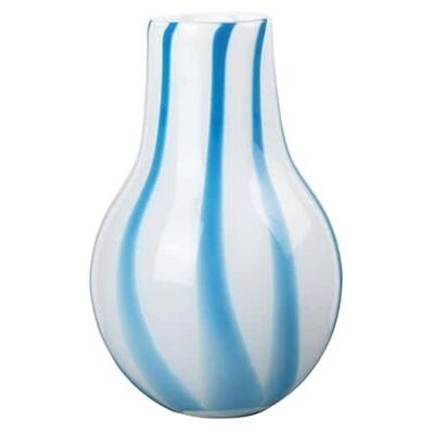 Broste Copenhagen Ada Vase Streifen Hellblau - 23,5cm - Handgeblasen Broste Copenhagen Ada Vase Streifen Hellblau - 23,5cm - Handgeblasen