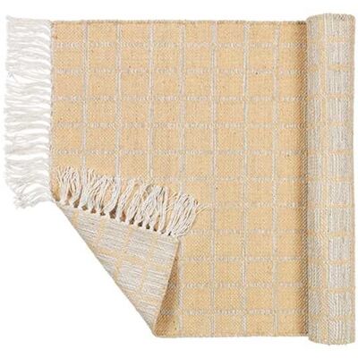 Broste Copenhagen Henny Teppich 70x140cm - hellgrau / gelb Broste Copenhagen Henny Teppich 70x140cm - hellgrau / gelb