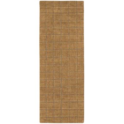 Lorena Canals Mosaik-Wollteppich ockerfarben 80x230cm Lorena Canals Mosaik-Wollteppich ockerfarben 80x230cm
