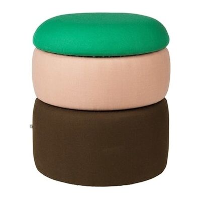 Broste Copenhagen Pouf Pouf Grün/Rosa/Kaffee Ø38cm - 31001144 Broste Copenhagen Pouf Pouf Grün/Rosa/Kaffee Ø38cm - 31001144