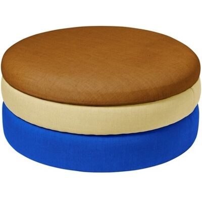 Broste Copenhagen Hocker - Ø68 - Blau/Sand/Ocker - Pouf Broste Copenhagen Hocker - Ø68 - Blau/Sand/Ocker - Pouf