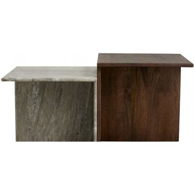 Nordal Odra Set aus 2 Marmortische und Mangoholz Nordal Odra Set aus 2 Marmortische und Mangoholz