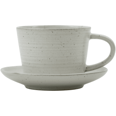 House Doctor Pion Kaffeetassen mit Untertasse - Rustikale Weiße Glasur House Doctor Pion Kaffeetassen mit Untertasse - Rustikale Weiße Glasur
