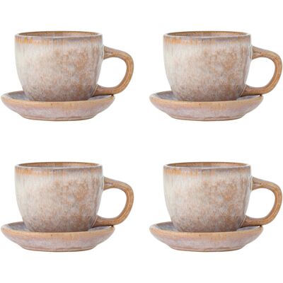 Bloomingville Brenta Tasse und Untertasse rosa 4er Set - 82072414 Bloomingville Brenta Tasse und Untertasse rosa 4er Set - 82072414
