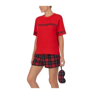 DKNY 100 DKNY Short Pj Set Rot/Schwarz Small Damen DKNY 100 DKNY Short Pj Set Rot/Schwarz Small Damen