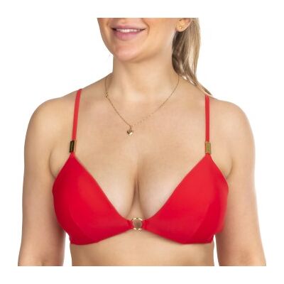 Calvin Klein Core Solid Fixed Triangel Bikini Rot Small Damen Calvin Klein Core Solid Fixed Triangel Bikini Rot Small Damen