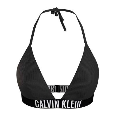 Calvin Klein Instense Power Triangle Bikini Top Schwarz Nylon Large Damen Calvin Klein Instense Power Triangle Bikini Top Schwarz Nylon Large Damen