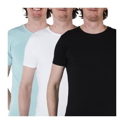 Tommy Hilfiger 3P Crew Neck Weiß/Türkis Baumwolle Medium Herren Tommy Hilfiger 3P Crew Neck Weiß/Türkis Baumwolle Medium Herren