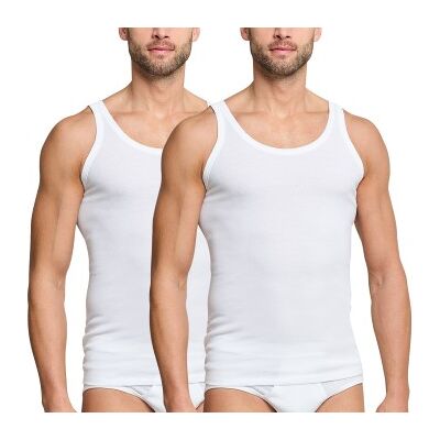 Schiesser 2P Essentials Fine Rib Undershirts Weiß Baumwolle X-Large Herren Schiesser 2P Essentials Fine Rib Undershirts Weiß Baumwolle X-Large Herren