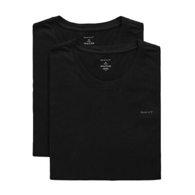 Gant 2P Basic Crew Neck T-Shirt Schwarz Baumwolle Medium Herren Gant 2P Basic Crew Neck T-Shirt Schwarz Baumwolle Medium Herren