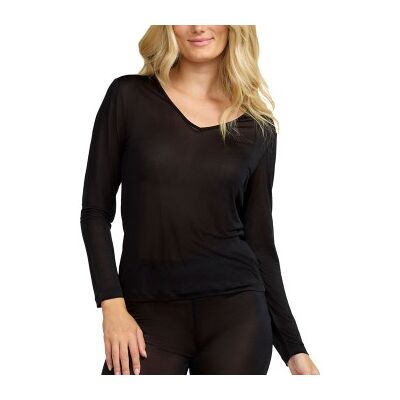 Damella Silk Long Sleeve Schwarz Seide Small Damen Damella Silk Long Sleeve Schwarz Seide Small Damen