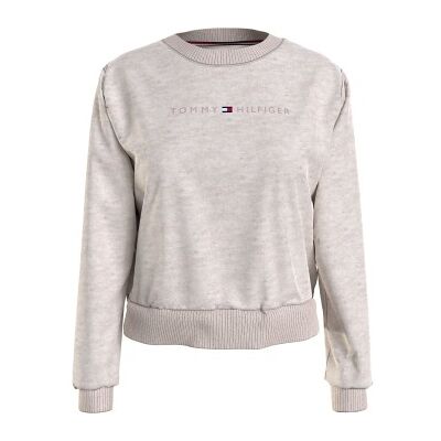 Tommy Hilfiger Tonal Logo Lounge Sweatshirt Beige Small Damen Tommy Hilfiger Tonal Logo Lounge Sweatshirt Beige Small Damen