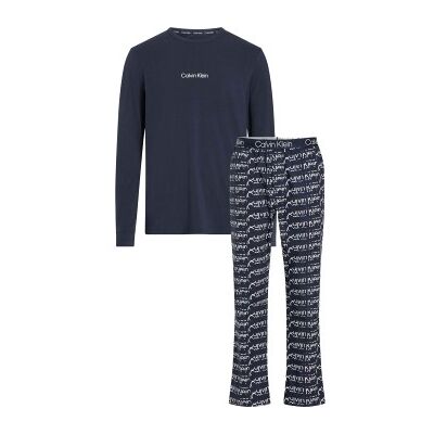 Calvin Klein Modern Structure Sleep Pant Set Marine gemustert X-Large Damen Calvin Klein Modern Structure Sleep Pant Set Marine gemustert X-Large Damen