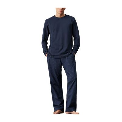Calvin Klein Cotton Poplin Long Sleeve Pant Set Marine Medium Damen Calvin Klein Cotton Poplin Long Sleeve Pant Set Marine Medium Damen