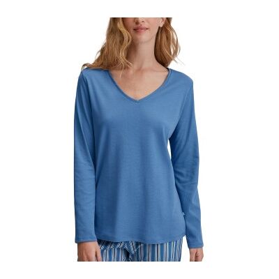 Calida Favourites Journey Long Sleeve V-neck Shirt Jeansblau Baumwolle Small Damen Calida Favourites Journey Long Sleeve V-neck Shirt Jeansblau Baumwolle Small Damen