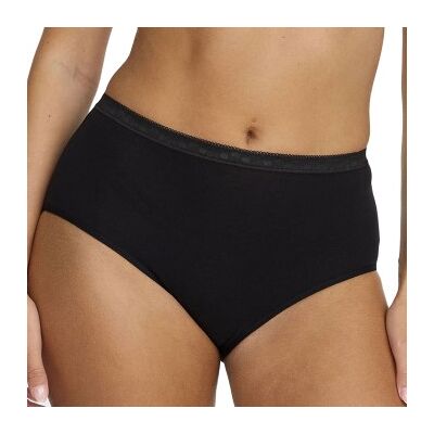 Damella Classic Cotton Midi Brief Schwarz Baumwolle Large Damen Damella Classic Cotton Midi Brief Schwarz Baumwolle Large Damen