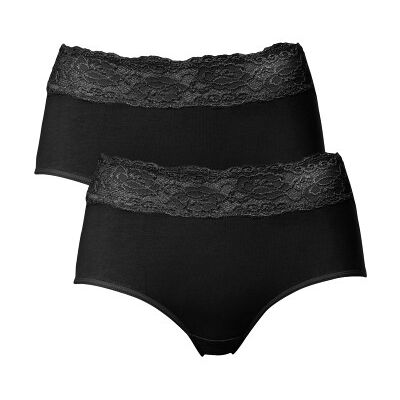 Trofé Trofe Lace Trimmed Midi Briefs 2P Schwarz Baumwolle Large Damen Trofé Trofe Lace Trimmed Midi Briefs 2P Schwarz Baumwolle Large Damen