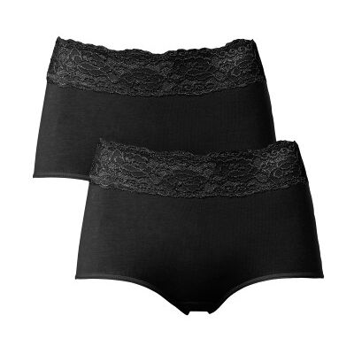 Trofé Trofe Lace Trimmed Maxi Briefs 2P Schwarz Baumwolle Small Damen Trofé Trofe Lace Trimmed Maxi Briefs 2P Schwarz Baumwolle Small Damen