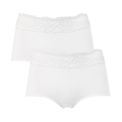 Trofé Trofe Lace Trimmed Maxi Briefs 2P Weiß Baumwolle X-Large Damen Trofé Trofe Lace Trimmed Maxi Briefs 2P Weiß Baumwolle X-Large Damen