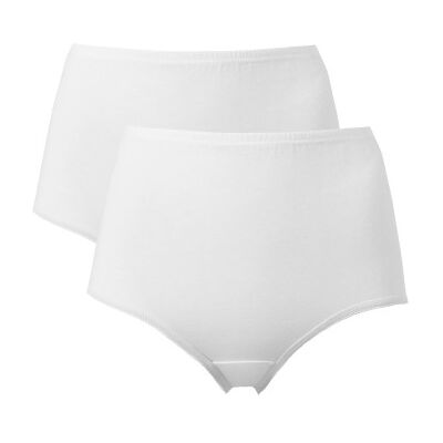 Trofé Trofe High Maxi Briefs 2P Weiß Baumwolle XX-Large Damen Trofé Trofe High Maxi Briefs 2P Weiß Baumwolle XX-Large Damen