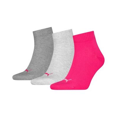 Puma 3P Quarter Socks Rosa Gr 39/42 Puma 3P Quarter Socks Rosa Gr 39/42