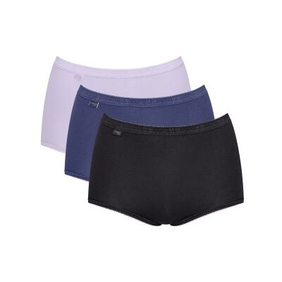 Sloggi 3P Basic Plus Maxi Colored Schwarz/Blau Baumwolle 42 Damen Sloggi 3P Basic Plus Maxi Colored Schwarz/Blau Baumwolle 42 Damen