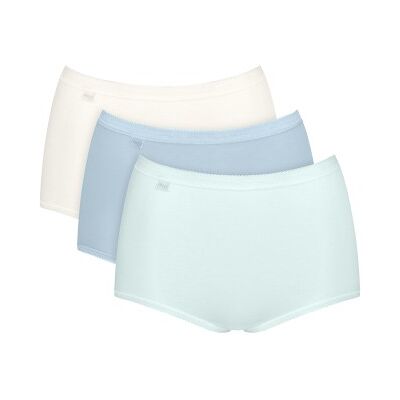 Sloggi 3P Basic Plus Maxi Colored Weiß/Hellblau Baumwolle 38 Damen Sloggi 3P Basic Plus Maxi Colored Weiß/Hellblau Baumwolle 38 Damen