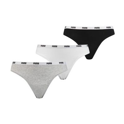 Puma 3P Iconic String Schwarz/Grau Baumwolle Large Damen Puma 3P Iconic String Schwarz/Grau Baumwolle Large Damen