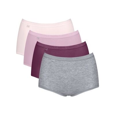 Sloggi 4P Basic Plus Maxi Panty Rosa/Grau Baumwolle 38 Damen Sloggi 4P Basic Plus Maxi Panty Rosa/Grau Baumwolle 38 Damen